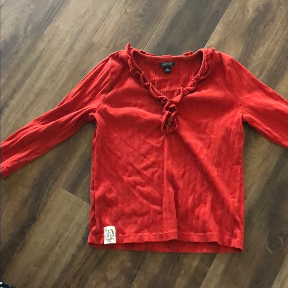 Red long sleeve shirt